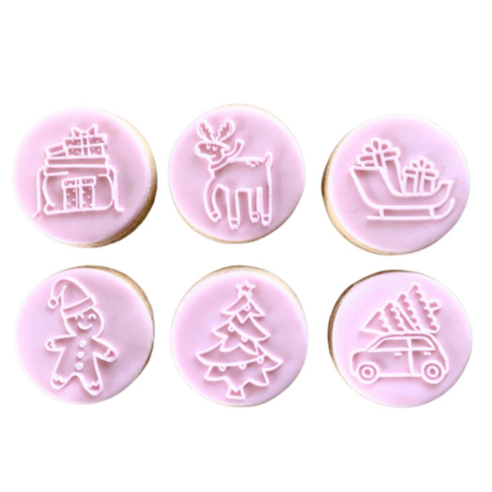 Joyful Christmas Mini Cookie Stamp Fondant Embosser Set Pixie Patio