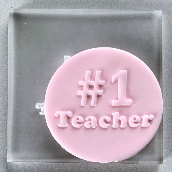 #1 Teacher Cookie Stamp Fondant Embosser