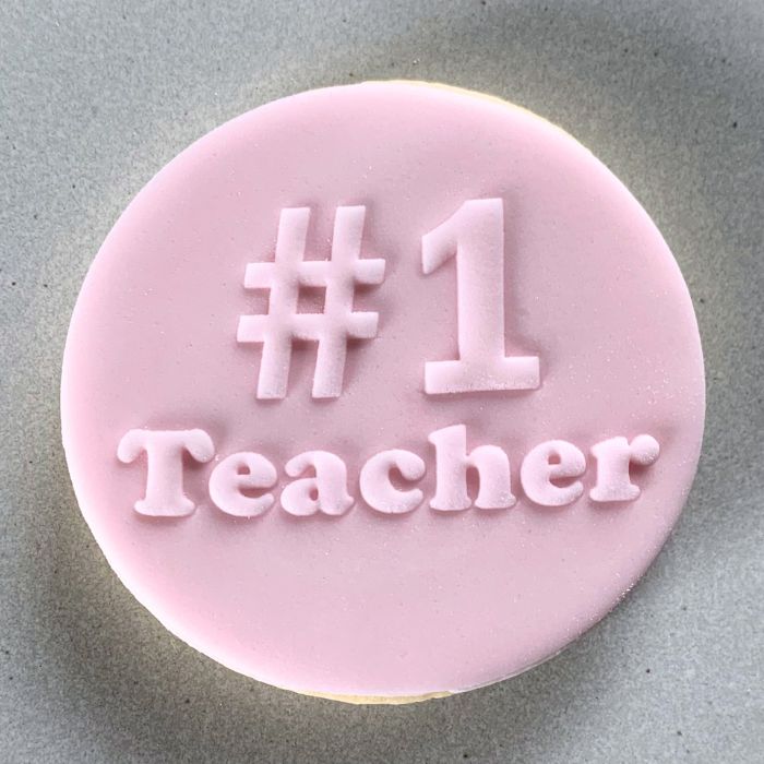 #1 Teacher Cookie Stamp Fondant Embosser