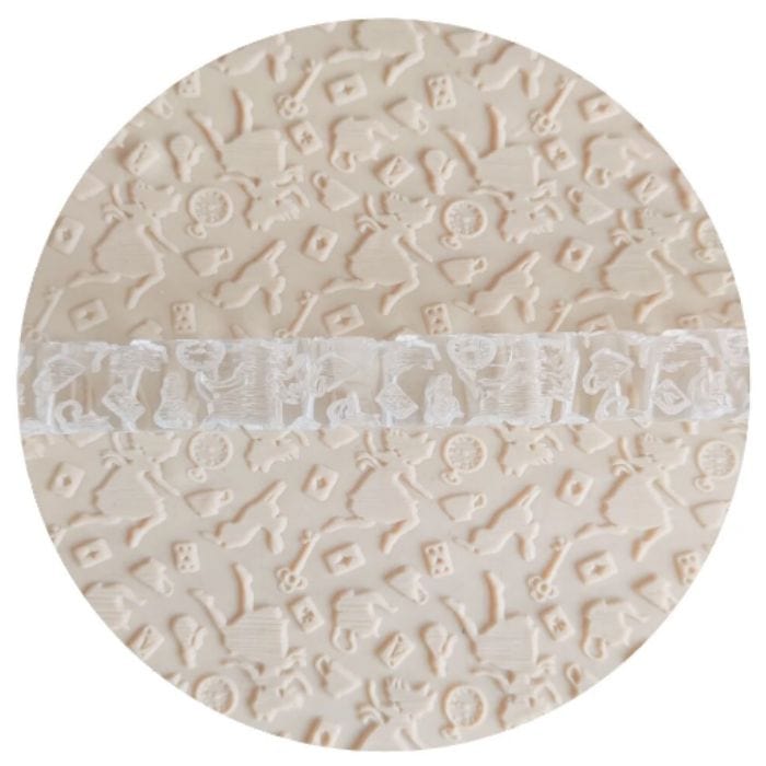 Acrylic Embossed Rolling Pin - Tea Party Wonderland Design | Perfect for Fondant Cookies