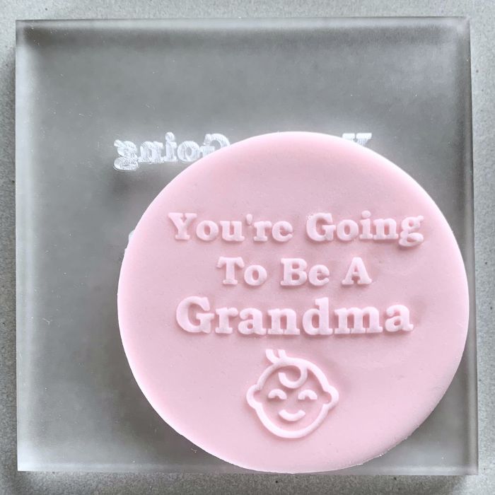 Baby Reveal For Grandpa/Grandma Cookie Stamp Fondant Embosser