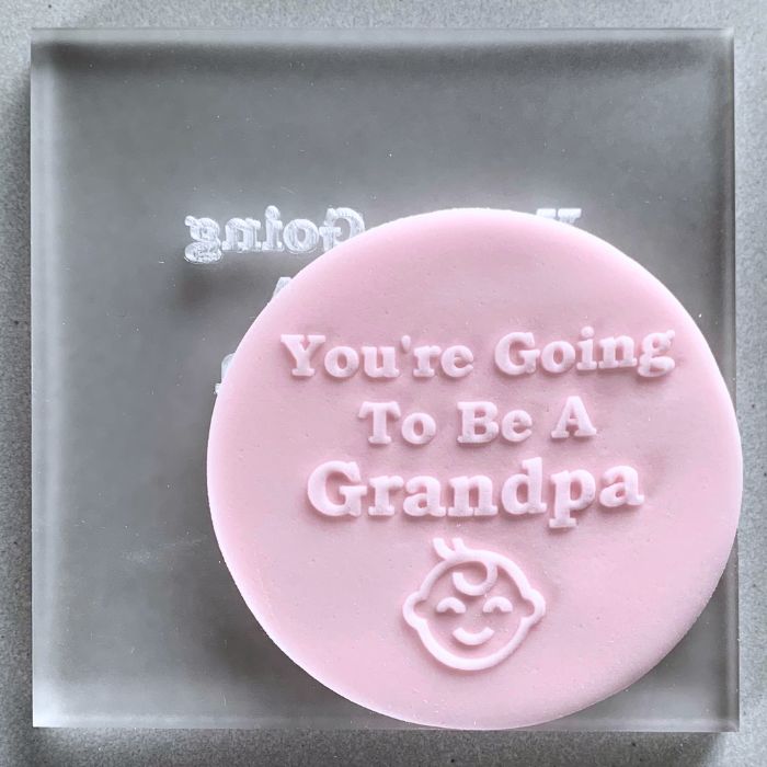 Baby Reveal For Grandpa/Grandma Cookie Stamp Fondant Embosser