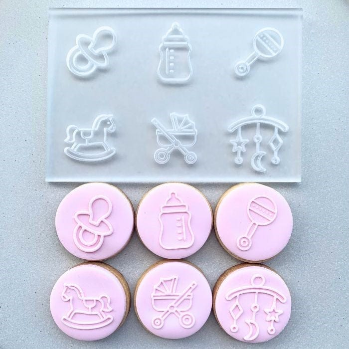 Baby Shower Mini Cookie Stamp Fondant Embosser Set