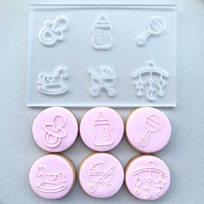 Baby Shower Mini Cookie Stamp Fondant Embosser Set