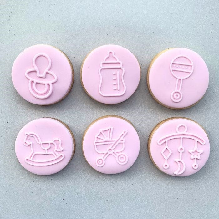 Baby Shower Mini Cookie Stamp Fondant Embosser Set