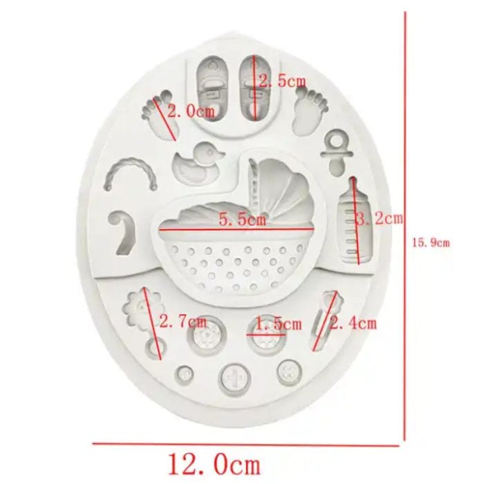 Baby Shower Set Silicone Mould Fondant Cookie Decorations