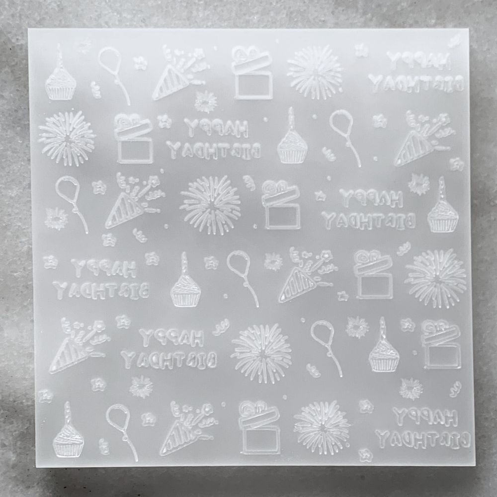 Birthday Celebrations Acrylic Debosser Cookie Stamp Raised Fondant