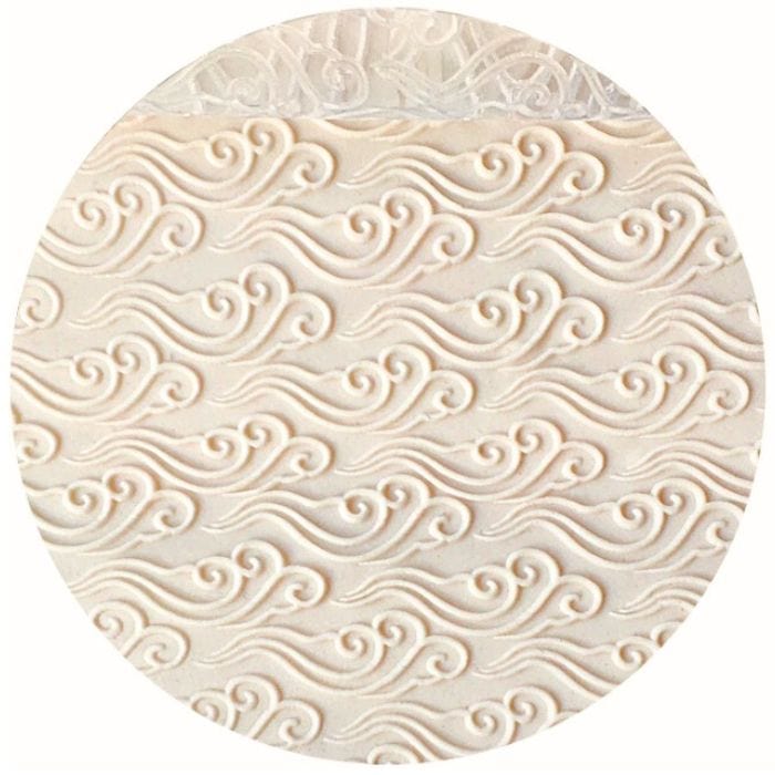 Acrylic Embossed Rolling Pin - Cascading Current Design | Perfect for Fondant Cookies