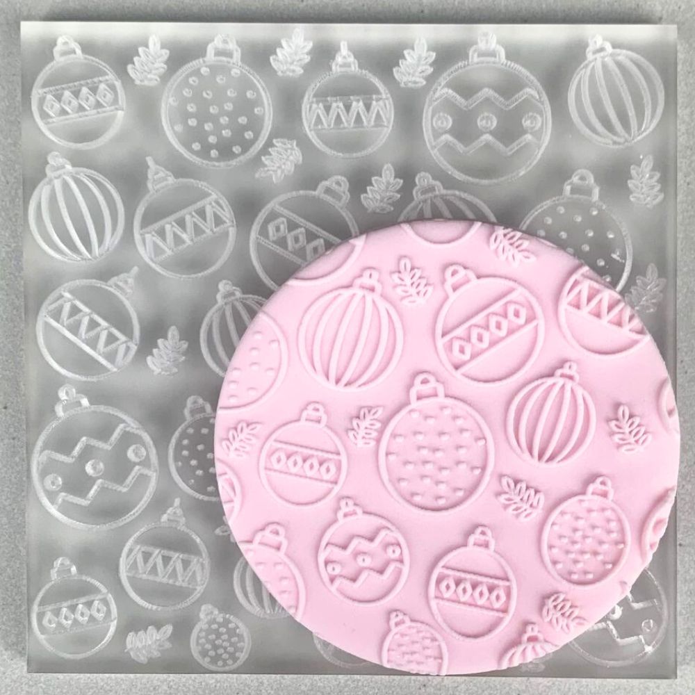 Christmas Bauble Cookie Stamp Fondant Embosser Background