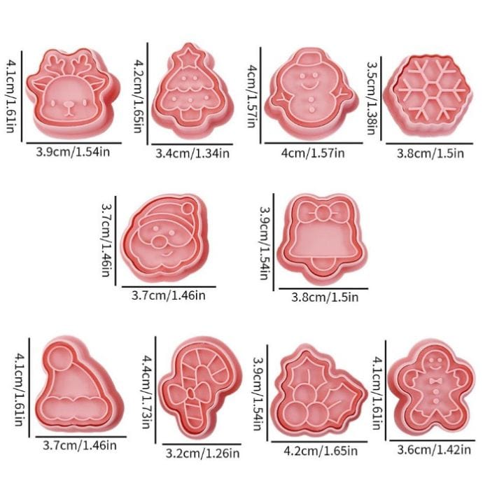 Christmas Cookie Cutters For Sugar Cookies Set Of 10