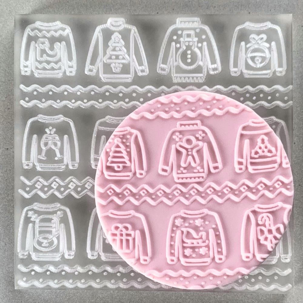 Christmas Sweater Cookie Stamp Fondant Embosser Background