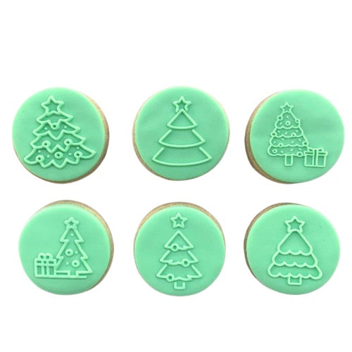 christmas tree cookie stamp fondant embosser set