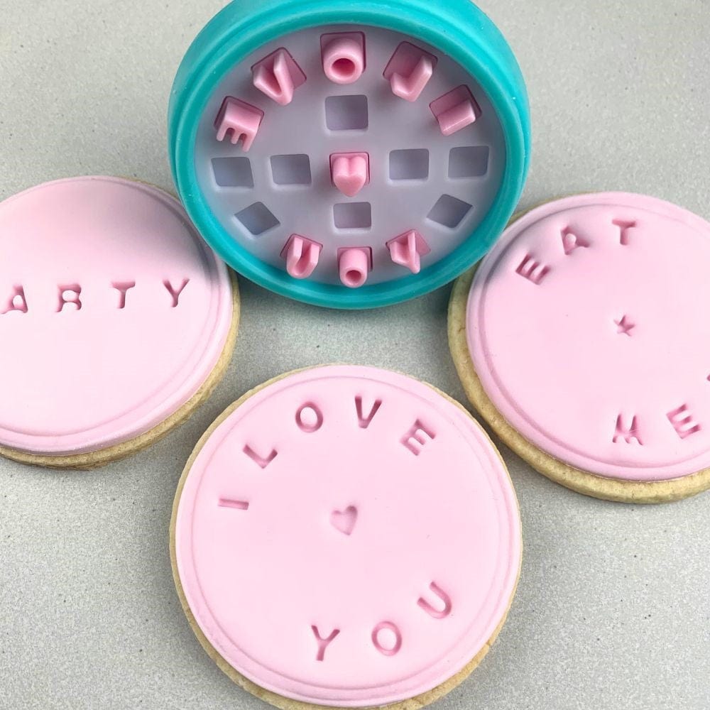 Circle Alphabet Cookie Font Letter Press Set