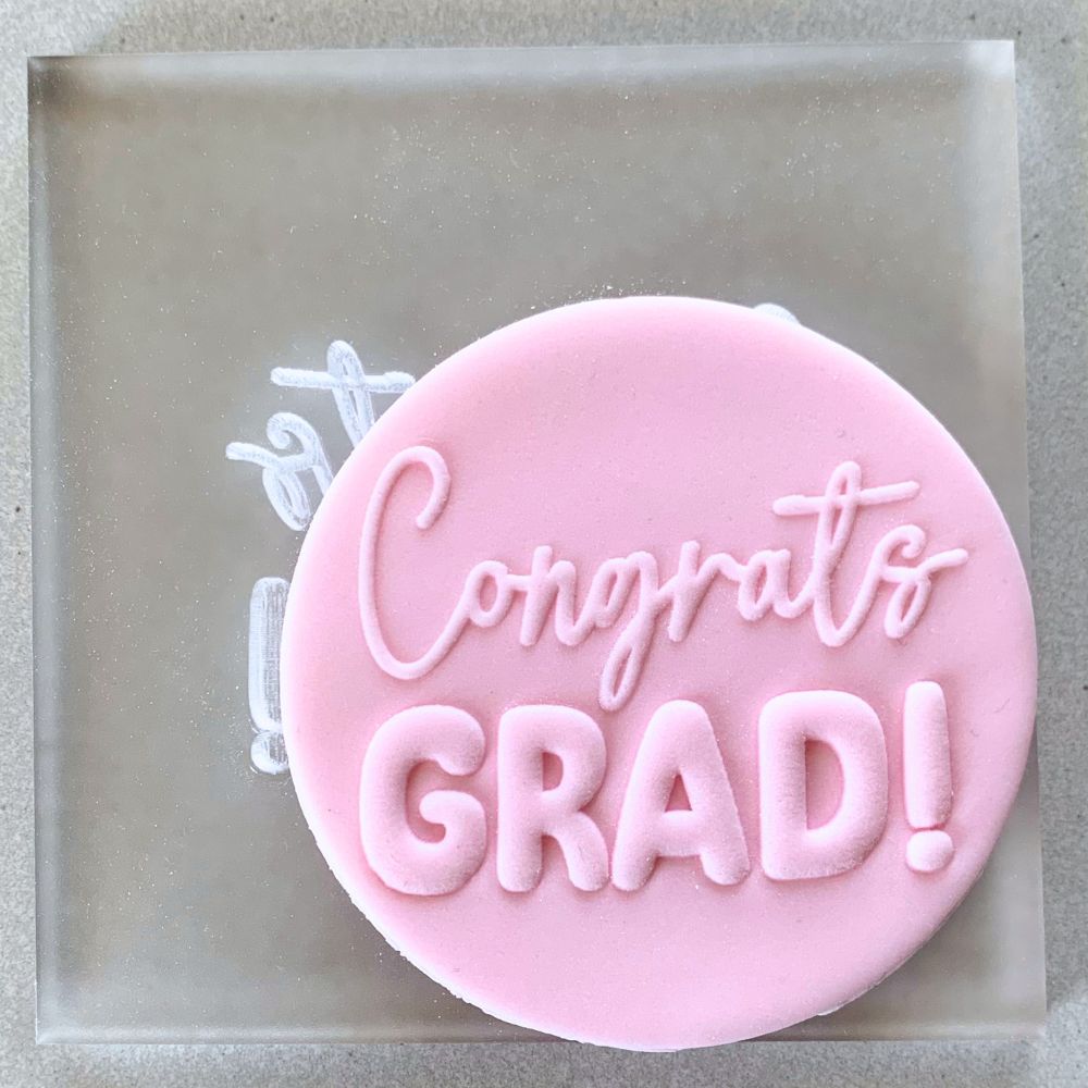 Congrats Grad Graduation Cookie Stamp Fondant Embosser School