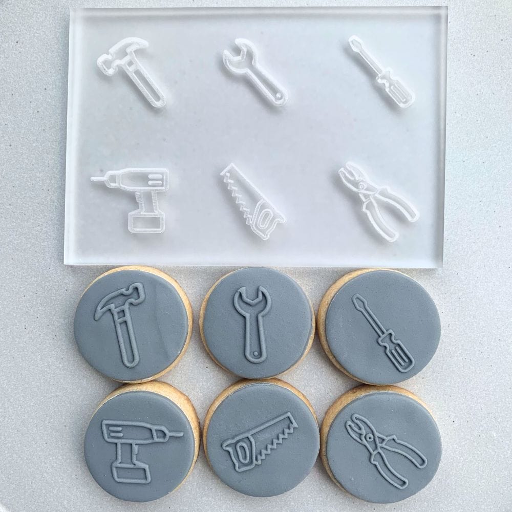 Craftsman Tool Mini Cookie Stamp Fondant Embosser Set