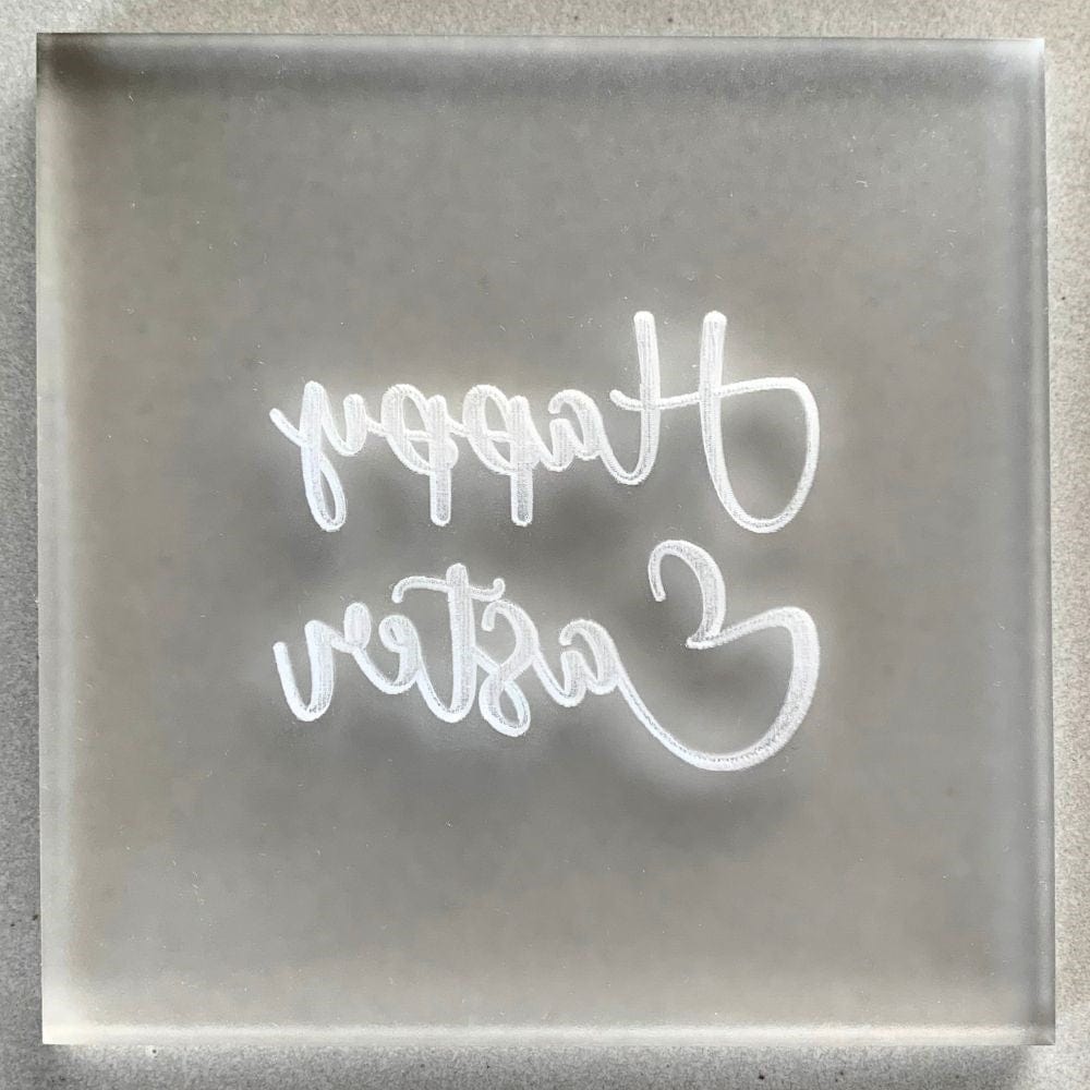 Cursive Happy Easter Cookie Stamp Fondant Embosser