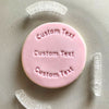 Set of three custom text stamps for cookies with different designs