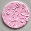 Bunny and tulips embossed cookie stamp