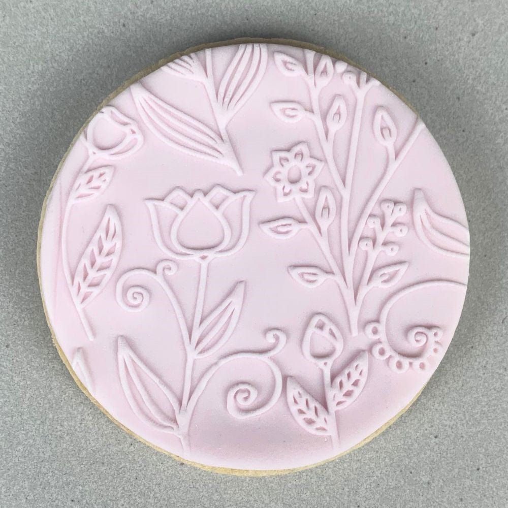 Elegant Bloom Cookie Stamp Fondant Embosser