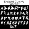 complete set of cursive alphabet cookie stamps, numbers & punctuation