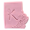 Elegant Rectangle Floral Frame Cookie Stamp Set with stamp and matching cookie cutter.