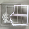 Elegant Rectangle Floral Frame Cookie Stamp Set embosser and matching cookie cutter for easy creation of beautiful floral cookies