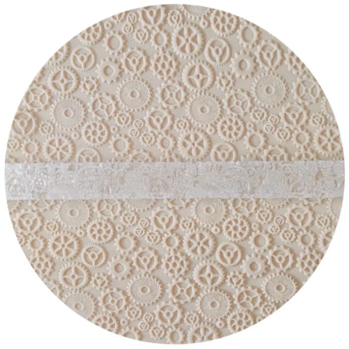 Acrylic Embossed Rolling Pin - Clockwork Gears Engineer Design | Perfect for Fondant Cookies