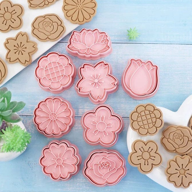 Flower Cookie Cutter Stamp Embosser Set