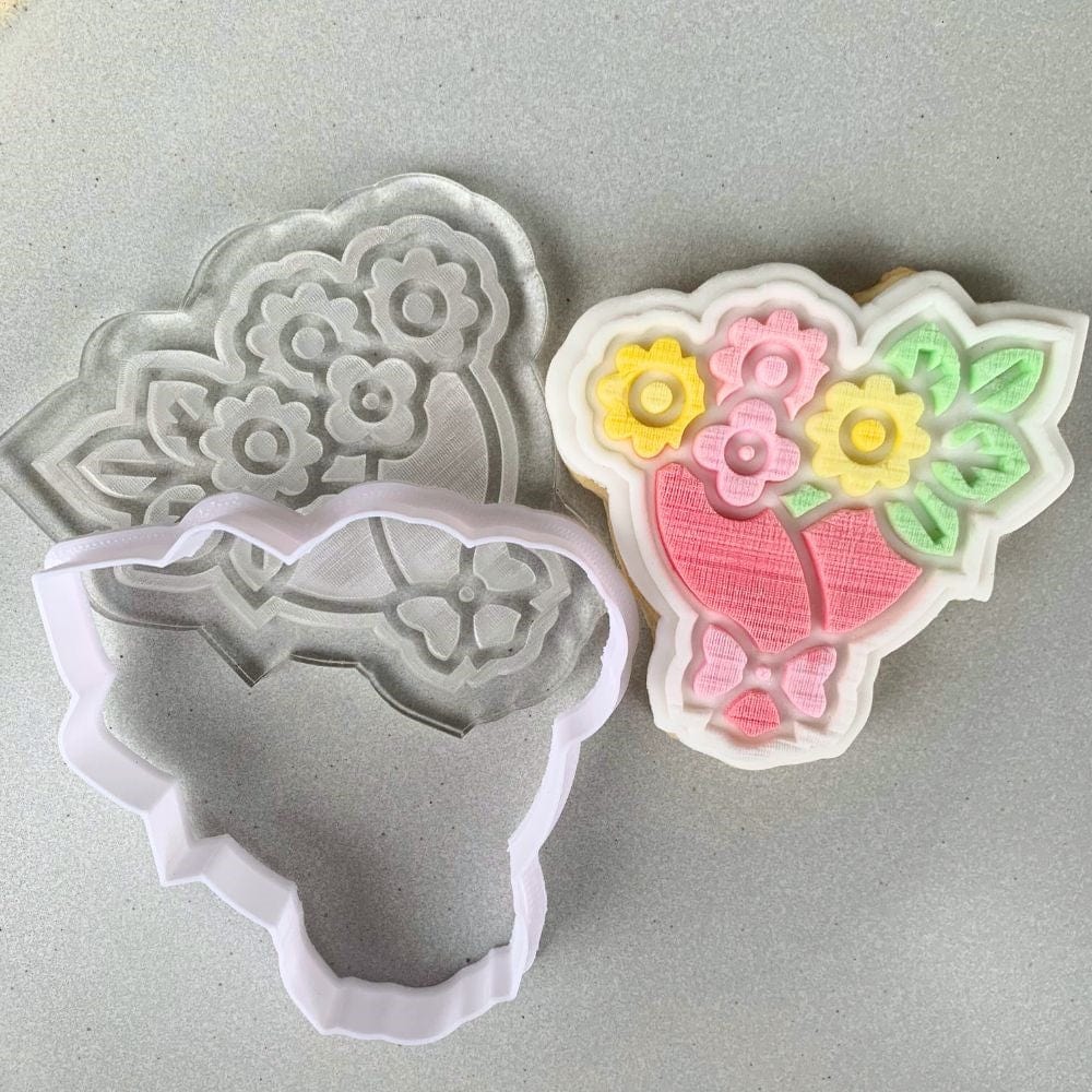 Flower Bouquet Cookie Cutter And Debosser Stamp Pixie Patio