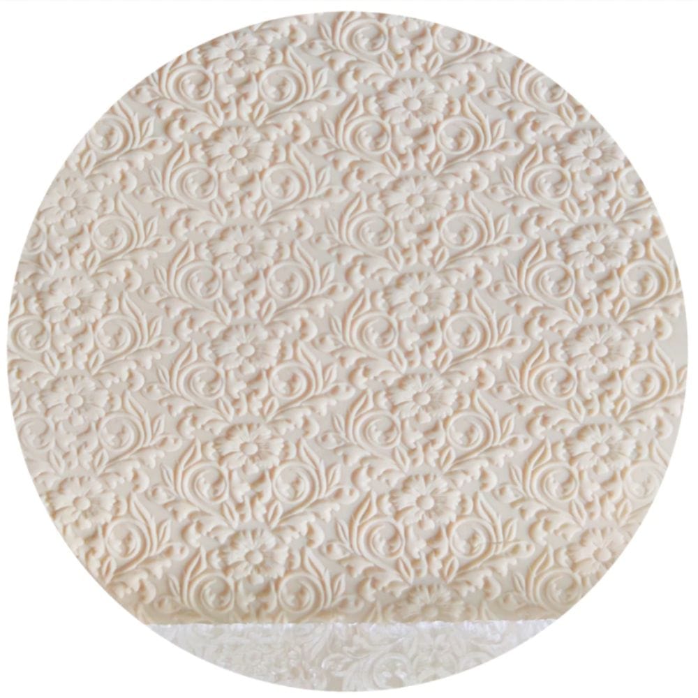 Flower Bed Pattern Embossed Rolling Pin Engraved Cookie Baking Decorative