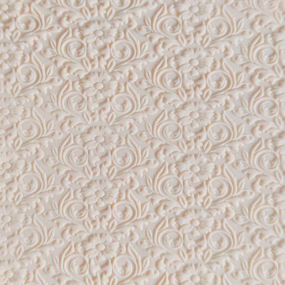 Flower Bed Pattern Embossed Rolling Pin Engraved Cookie Baking Decorative