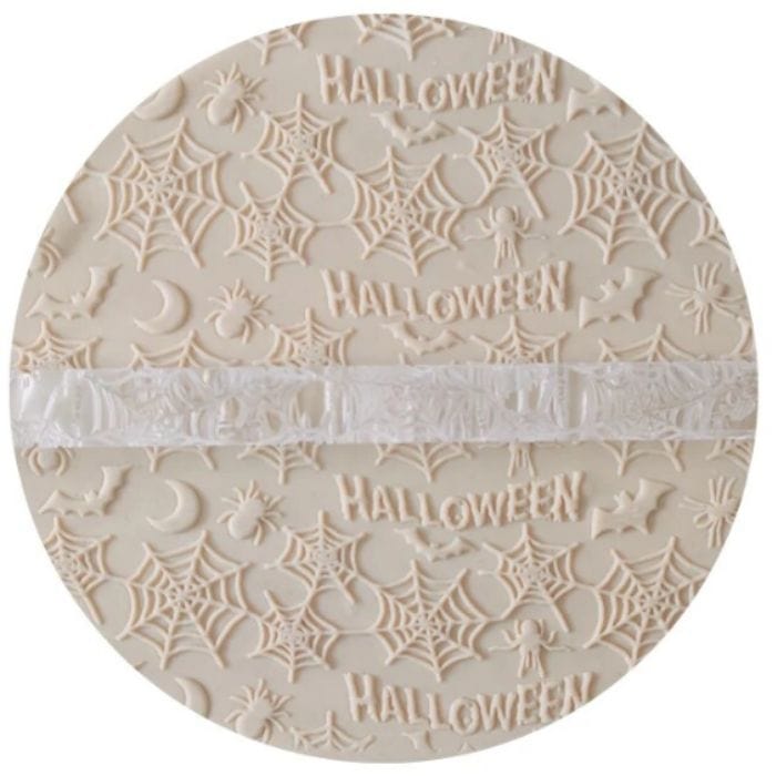 Halloween Spider Web Embossed Rolling Pin Engraved Cookie Baking