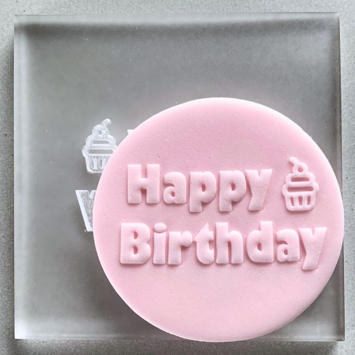 Happy Birthday Cupcake Cookie Stamp