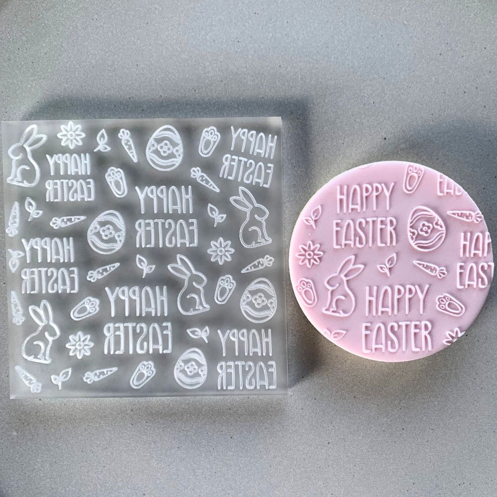 Happy Easter Cookie Stamp Fondant Embosser