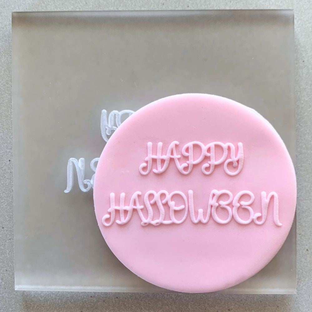 Happy Halloween Cookie Stamp Spooky Fondant Embosser