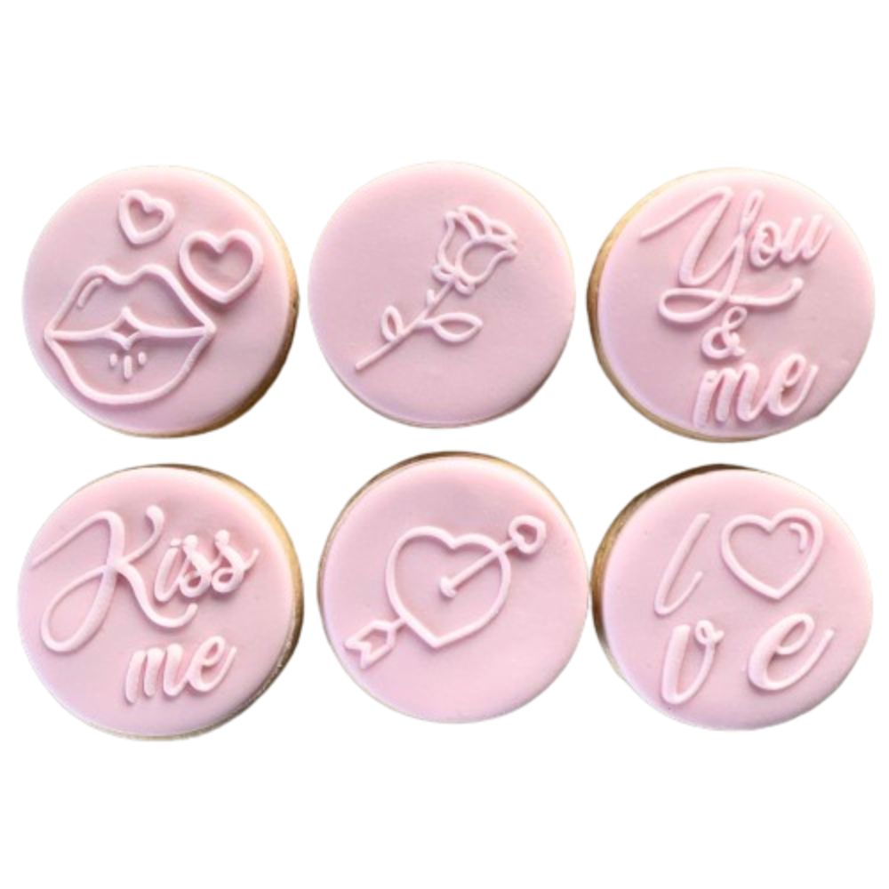 Love Valentine's Day Mini Cookie Stamp Fondant Embosser Set