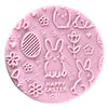 Easter bunny and eggs embossed cookie stamp