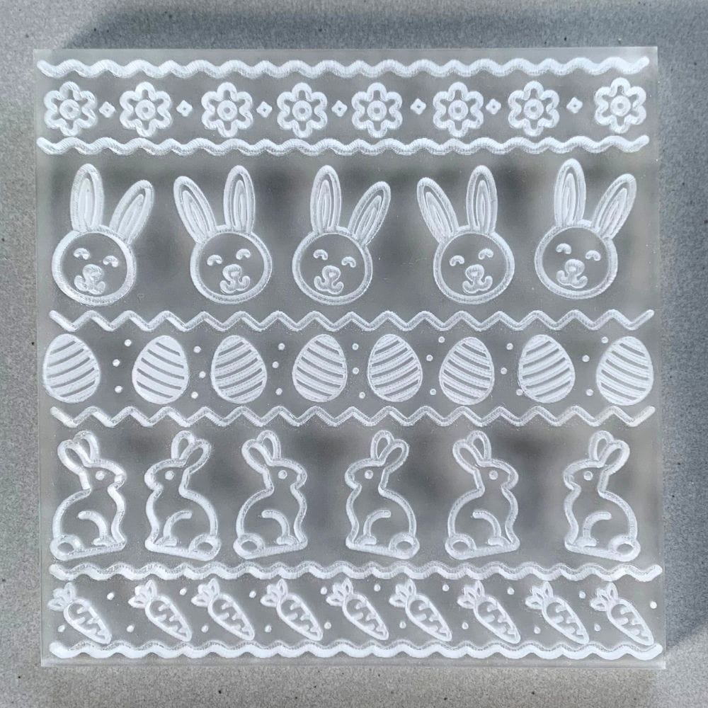 Joyful Bunny Easter Cookie Stamp Fondant Embosser Set