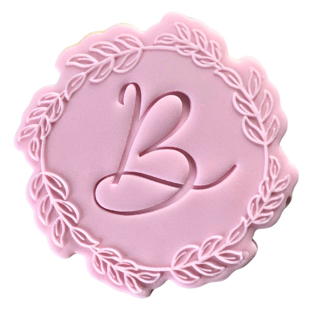  Leafy Wreath Flower Embossed Cookie - Cookie Stamp & Cutter Set