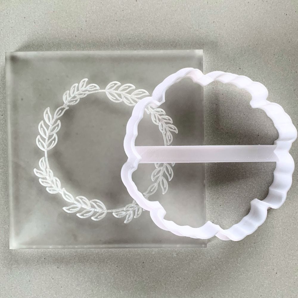 Wreath Frame Cookie Stamp Fondant Embosser & Cutter