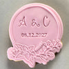 Lilly Flower Floral Frame Cookie Stamp and matching cookie cutter for creating beautiful floral cookies