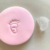 Mini cookie stamp creating baby foot fondant decoration