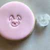Mini Cute Bunny Cookie Stamp used to create decorated fondant cookie.