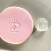 mini Christmas mug cookie stamp with fondant decoration