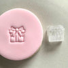 mini Christmas present cookie stamp with fondant decoration