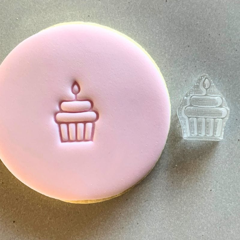 Mini Cupcake Cookie Stamp & Imprinted Fondant - Fun Baking Tool