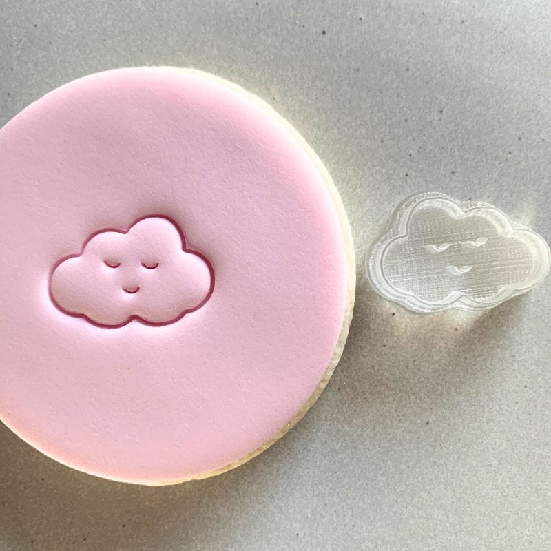 mini cute cloud cookie stamp with fondant decoration