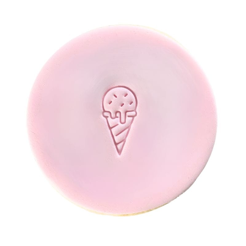 Mini Melting Ice Cream Stamp creating fun ice cream design.