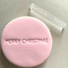 mini Merry Christmas straight line cookie stamp with fondant decoration