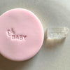 mini Oh Baby text cookie stamp with fondant decoration
